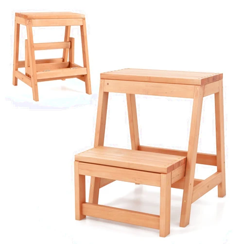 Giantex Folding Step Stool, Wooden 2-Step Stool for Kids & Adults, Holds up to 550Lbs, Portable Plant Stand, Multipurpose Storage Shelf, Stepping Stool for Kitchen Living Room (15.5