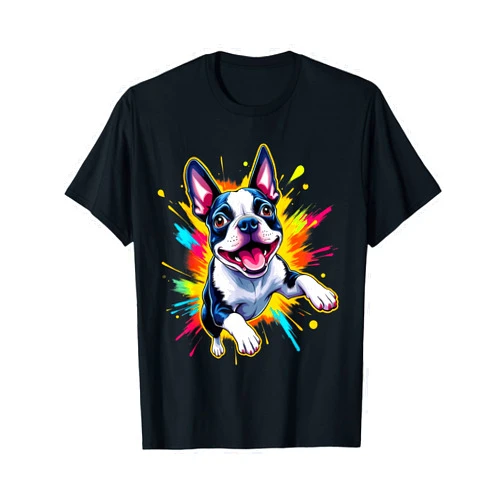 Boston Terrier Lovers Designs Boston Terrier Lovers Jumping Design Funny Boston Terrier T-Shirt