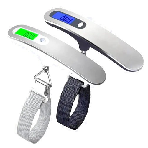 Generic Portable Luggage Scale, 110lb/50kg Capacity, Digital Handheld Baggage Scale with T-Handle and Stainless Hook, Weight Scale for Suitcase, Travel Scale with 4 Units (lb, g, oz, kg) (Grey)