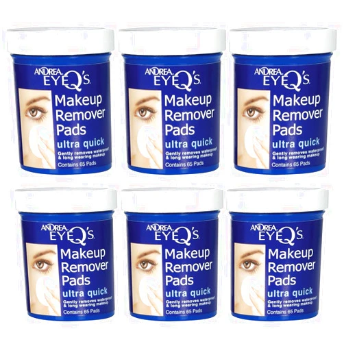 Andrea Eye Q's Ultra Quick Eye Makeup Remover Pads, 65-Count (Pack of 6)