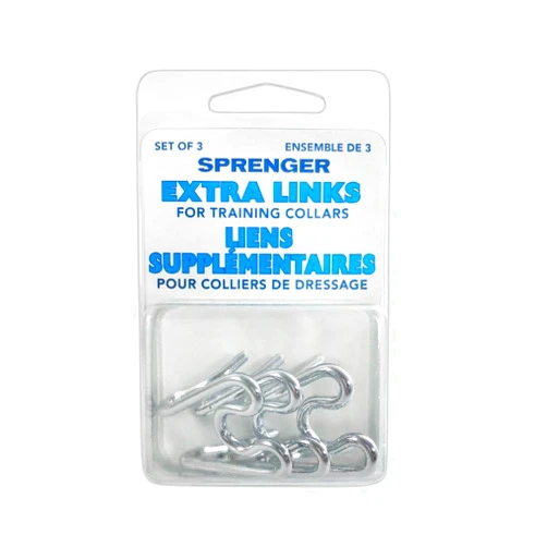 Herm SPRENGER Prong Dog Collar Extra Links, Set of (3) 3.25 mm Chrome Links, Steel Chrome Plated Dog Prong Collar Links, Pinch Collar and Dog Correction Collar Links, Prong Training Collar Links