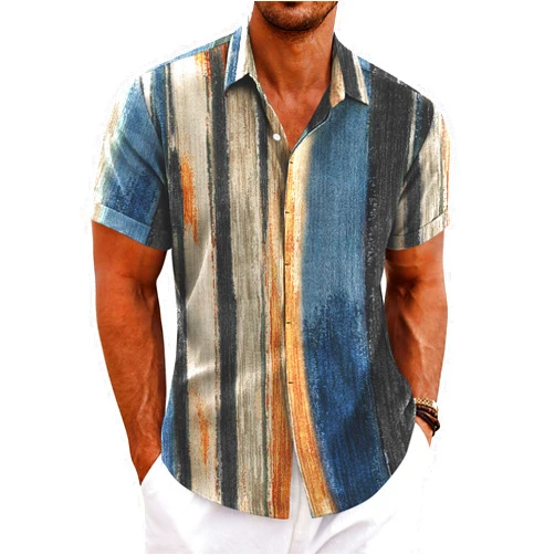COOFANDY Men's Linen Shirts Short Sleeve Casual Shirts Button Down Shirt for Men Beach Summer Wedding Shirt