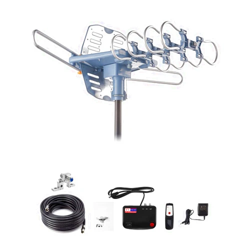Yeceny Outdoor TV Antenna,Digital Amplified HDTV Antenna & 60 ft RG6 Coax Cable,200 Miles Long Range Wireless Remote 360 Degree Rotation Support 4K 1080P 2 TVs