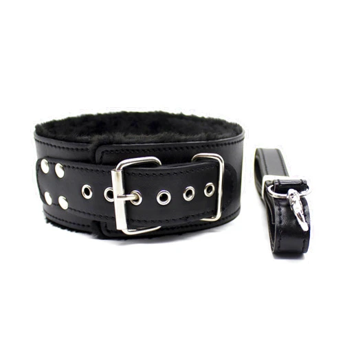 LMDDFZS Gothic Leather Choker Collar with Long Traction Leather Rope and Collar Necklace Neck Size Adjustable Suitable for Pet Black