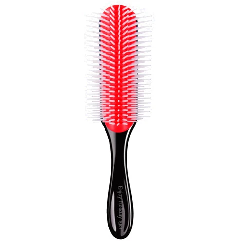 Enjoy Holiday 1981 Hair Brush for Women Men Curly Wet or Dry Hair Classic Styling Brushes 9 Row for Natural Thick Hair, Blow Separating, Shaping Defining Detangling Curls Tools Travel Bristle Black Hairbrush