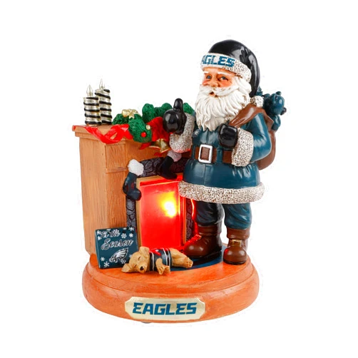 FOCO NFL Unisex-Adult NFL Team Logo Holiday Décor Santa Fireplace Figurine