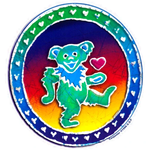 Dye the Sky Grateful Dead Batik Dancing Bear - Window Sticker/Decal (5.25
