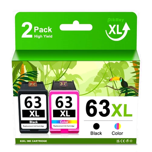 PikBey 63XL Ink Cartridges Replacement for HP Ink 63 63XL Compatible with OfficeJet 3830 4650 5255 5258 4655 4652 3833 Envy 4520 4512 DeskJet 1112 3630 Printer