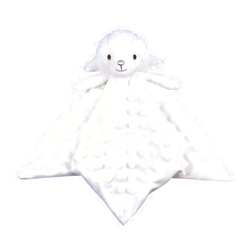 Doindute Baby White Lamb Soft Stuffed Animal Security Blanket, Plush Sheep Character Lovey Blanket, Baby Shower/Nursery Gift, Newborn Infant Toddler Snuggle Blankie for Boys Girls, 13 Inches