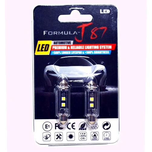 Formula-J87 LED Bulbs 3030 SMD 42mm 578 6411 212-2 211-2 – Interior Dome, Map, Door, Trunk, Cargo, Glove Box Light Replacement (Pack of 2) (White 5000K)