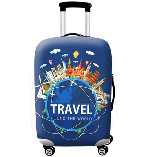 WUJIAONIAO Travel Luggage Cover Spandex Suitcase Protector Washable Baggage Covers (M (for 22-24 inch luggage), TRAVEL)