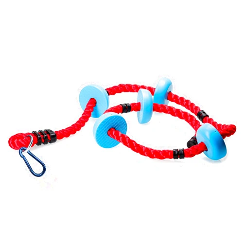 Lily's Things Climbing Rope for Kids | Ninja Warrior Accessories for Slackline Obstacle Course | Attach to Most Home Playground Equipment Sets | Ninja Slackline Accessories | 6Ft Long | 5 Foot Holds