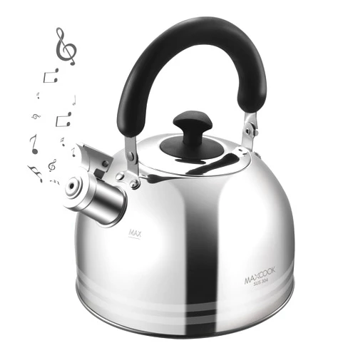 MAXCOOK Whistling Tea Kettle for Stovetop, 5L Stainless Steel Tea pot Kettles,Striped frosted water pot, Large kettle teapot with Cool Touch Ergonomic Handle(Mirror Polish)