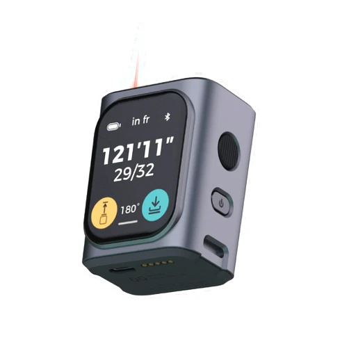 HOZO M-Cube Laser Measuring Tool,164ft/50m,±1/16 inch Accuracy,Rechargeable Modular Laser Distance Meter for Area,Volume,Pythagorean,Big Number LCD Display | Digital Bubble Level | Bluetooth App