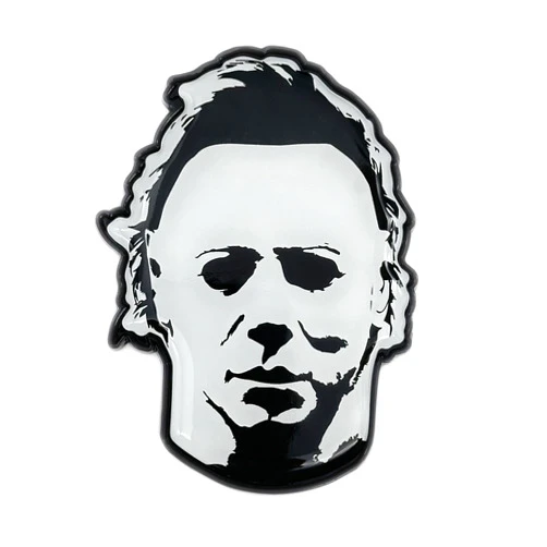 Elektroplate Officially Licensed Michael Myers Halloween Movie All Metal Emblem for Cars, Trucks, and All Auto | Universal Fit at 2.6” x 3.45”| Weatherproof