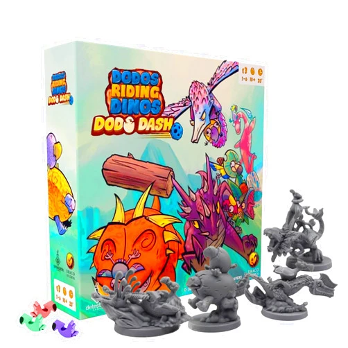 Draco Studios Dodos Riding Dinos: Dodo Dash – Family Board Games for Adults & Kids Ages 1+, Kids Games with 9 New Toy Dinosaurs & Tracks for a Fun Family Game Night, Preschool Toys for 2-6 Players