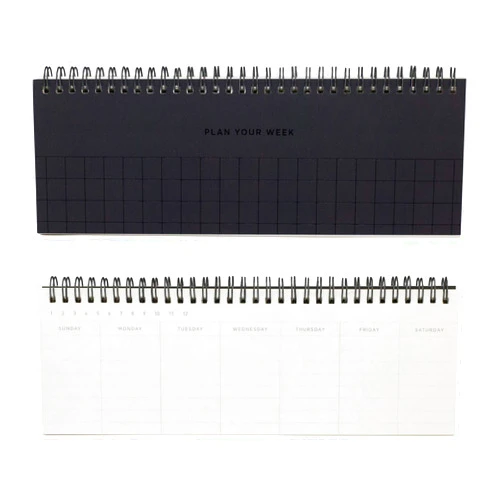 IPPINKA Weekly Calendar Planner with Softcover, Undated Desk Weekly Daily Calendar Planner, Scheduler Memo Pad, Appointment Notebook, Includes 78 Pages - Midnight Black