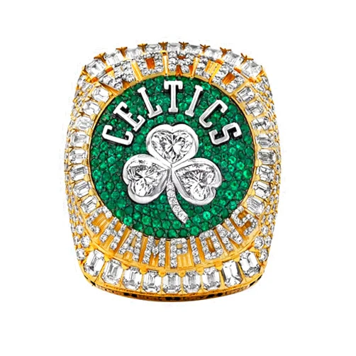 LGNOVQ Boston 2024 Upgraded National Basketball Championship Ring, Trendy Accessory Durable Collectible Championship Bling, Gift For Celtics Fans Mens Fathers, Includes Wooden Box
