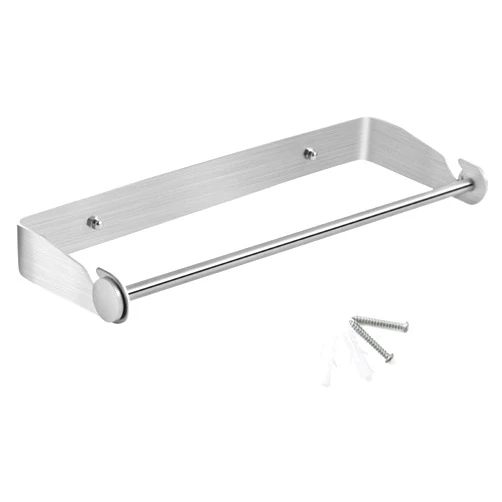 PHUNAYA Under Cabinet Paper Towel Holder Wall Mount for Home Kitchen,Stainless Steel for Large Rolls-Brushed Nickel