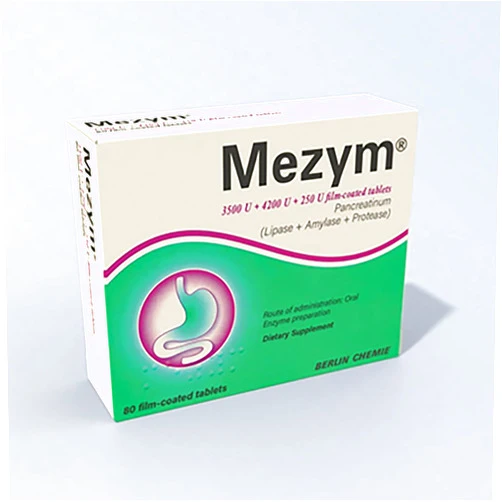 Mezym 3500, 80 Tablets (Dietary Supplement, Pancreatin Enzymes for Digestion Support)