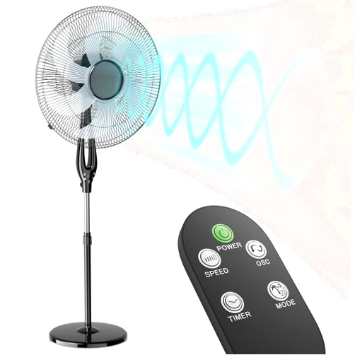 mollie Oscillating Pedestal Fan with Remote Control 12H Timer Portable Adjustable Height 6 Blades Quiet Air Circulator Standing Floor Fan for Bedroom Home Black