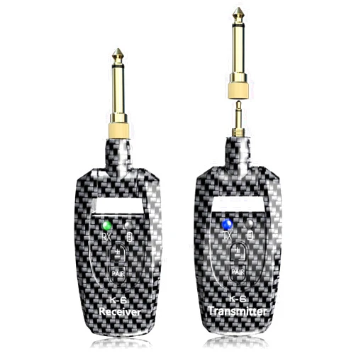 Wentelmusic Wireless Guitar System 2.4GHz Transmitter Receiver, 24-bit 48KHz Audio, 100ft Range, Rechargeable 5-Hour Battery, 250° Rotating Plug, No Latency for Electric Guitar & Bass, Guitar Accessories