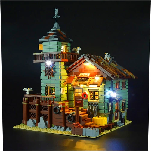 GEAMENT Bricks Light Set for Ideas Old Fishing Store Building Blocks Model Compatible with Lego 21310 (Model Set Not Included)