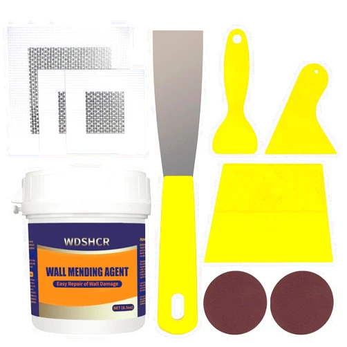 WDSHCR Drywall Repair Kit Drywall Hole Repair Patch Kits Wall Spackle Repair Paste with 8.5OZ White Wall Repair Putty with Scraper, Wall Surface Hole Fill Quick and Easy Solution (1Pack)