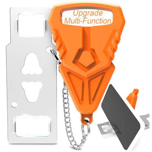 ZGD ZGD Multifunctional Portable Door Lock,Hotel Door Locks for Travelers or a Cell Phone Stand,Upgrade Lock for Door,Prevent Unauthorized Entry, Apartment Essentials(Orange)