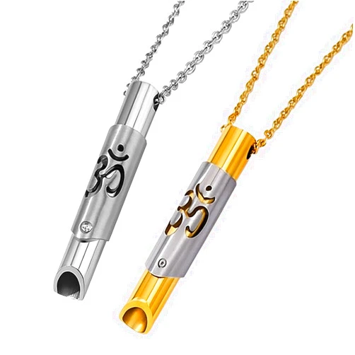 Generic MirMind 2Pcs Breathing Necklace for Stress Relief-Mindful Exhale Tool Anxiety Reduction, Meditation & Relaxation-Stainless Steel Pendant for Deep Mindfulness Breathing-Portable Calm Aid