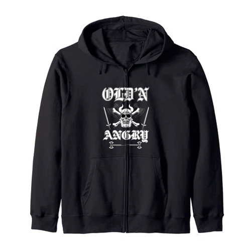 OORT 33 production OLD'N ANGRY cranky older men design Zip Hoodie