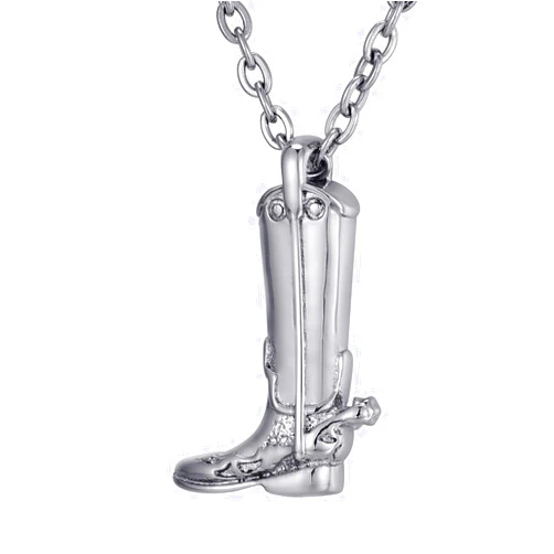 FCZDQ Cremation Jewelry Cool Army Boots Ashes Necklace Urn Pendant for Men & Cowboy Memorial Keepsake with Funnel Kit