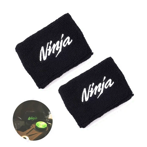 STACUU LNNRYP Logo Ninja Motorcycle Brake Fluid Tank Cover Reservoir Socks Compatible with Kawasaki Ninja ZX6R ZX6 RR ZX10R ZX10 RR ZX11 ZX12R ZX14 ZX14R (Color : 2 Pieces Black)