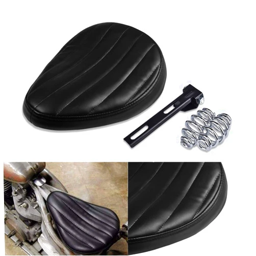 NATGIC Har*ley Motorcycle Solo Seat Cushion Baseplate Spring Seat Pad Saddle Bracket for Har*ley Cruiser Bobber Chopper Har*ley Honda Yamaha Suzuki Kawasaki (New-Black)