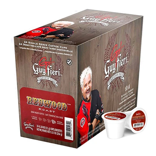 Guy Fieri Flavortown Roasts Coffee Pods, Redwood Roast, Bold Dark Roast Single Serve Coffee for Keurig K Cups Brewer Machines, 24 Count…