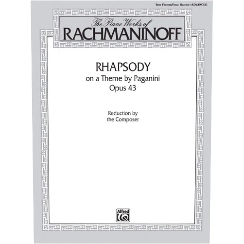 Sergei Rachmaninoff Rhapsody on a Theme by Paganini, Opus 43, for Two Pianos/Four Hands (Belwin Edition)