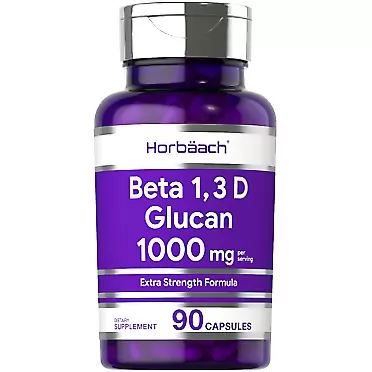 Horbach Beta Glucan 1 3D 1000 mg | 90 Capsules | Beta 1,3, 1,6 D Glucan | Non-GMO, Gluten Free Supplement | by Horbaach