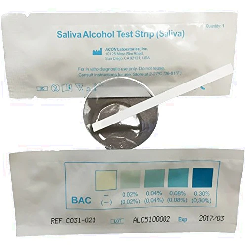 Acon Alcohol Saliva Test Strip (Pack of 5 Tests)