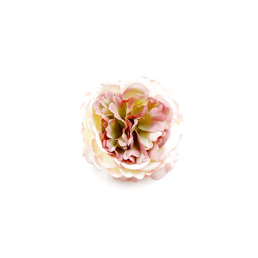 Qfkj Reusable 2pcs 8cm Artificial Silk Peony Flower Head for Wedding Home Christmas Decoration DIY Flower Wall Scrapbook Box Headwear Artificial Flowers (Color : Pink Greenish)