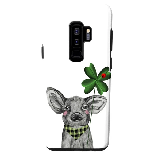 Glücksschwein Kleeblatt Glücksbringer Galaxy S9+ Cute lucky pig clover leaf charm Case