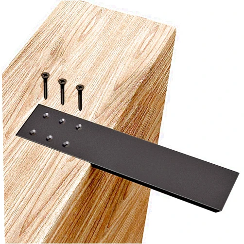 WEKIS Countertop Support Bracket, 3 Pack Solid Iron Heavy Duty Hidden Flat Floating Shelf Brackets 10 Inch, Top Mount Knee Wall Support Mantel Bracket Hardware for Wood Granite Quartz Countertop