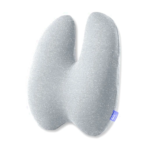 C CUSHION LAB Extra Dense Lumbar Pillow - Patented Ergonomic Multi-Region Firm Back Support for Lower Back Pain Relief - Lumbar Support Cushion with Strap for Office Chair, Car, Sofa, Plane - Grey