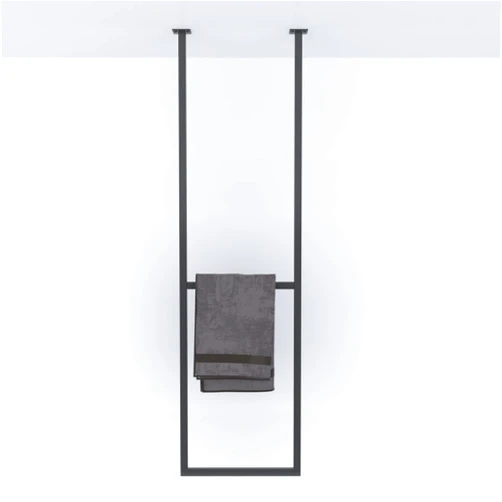 Wita Home Modern Ceiling-Mounted Double Metal Towel Rack, Perfect for Bathrooms, Kitchens, and Laundry Rooms, Space-Saving Black Metal Design, Stainless Steel Towel Rack (47.2