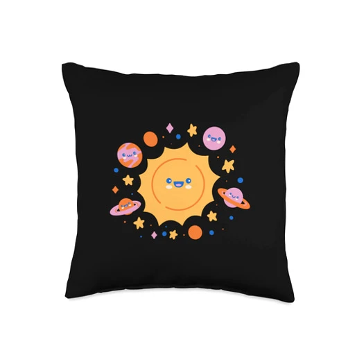 Papagei Tierhalter witzige lustige Sprüche Fun Sun Design with Planets, Moon and Stars Throw Pillow, 16x16, Multicolor
