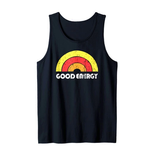 Good Energy Boho Vintage Tees Good Energy Vibin Vintage Sun Rainbow Boho Hippie Cute Yoga Tank Top