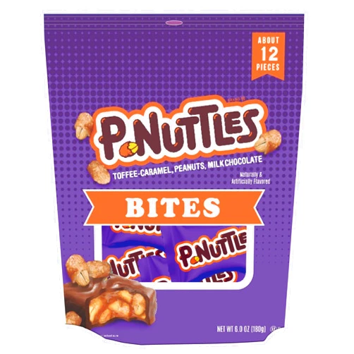 P-Nuttles Chocolate Bar – Butter Toffee Peanuts Milk Chocolate Candy Bar Bites, Individually Wrapped Mini Toffee Peanuts Candy Bars (6 Ounce)