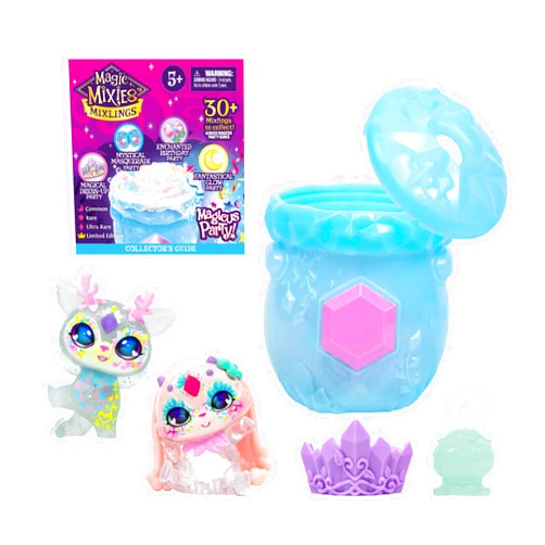 Magic Mixies Mixlings Magicus Party Fizz & Reveal 2 Pack Cauldron | with Magical Confetti Fizz Unboxing | 4 New Magicus Party Mixling Powers to Discover | 30+ to Collect