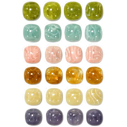 Qualsen 24 Pcs Fridge Magnets Refrigerator Magnets, Mini Cute Magnets for Whiteboard Strong Magnets Jade Pattern Locker Magnets Decorative Magnets Small Magnets for Fridge Kitchen Dishwasher(Square)