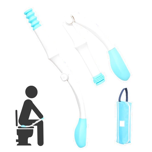 TYYIHUA Portable Toilet Aids for Wiping - 15.7” Press to Fold Long Reach Comfort Bottom Buddy Wiping Aid - Travel Butt Wiper for Disabled,Elderly,Pregnant