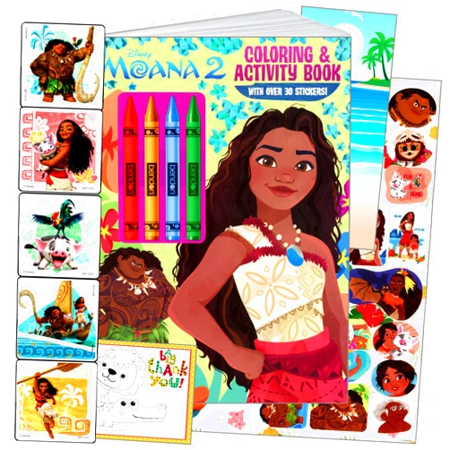 Disney Moana Coloring Book and Stickers SetWith Coloring Book, Moana Stickers, and 2-Sided Door Hanger, and More